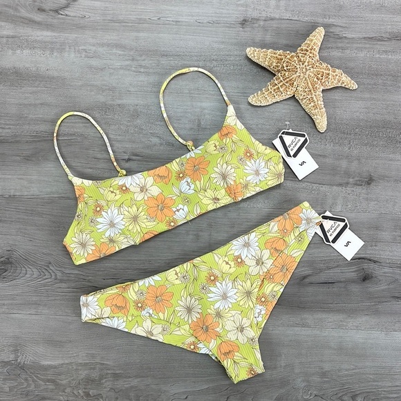 ☀️RVCA☀️ DREAMFIELD BRALETTE DREAMFIELD CHEEKY BIKINI SET - Picture 2 of 15